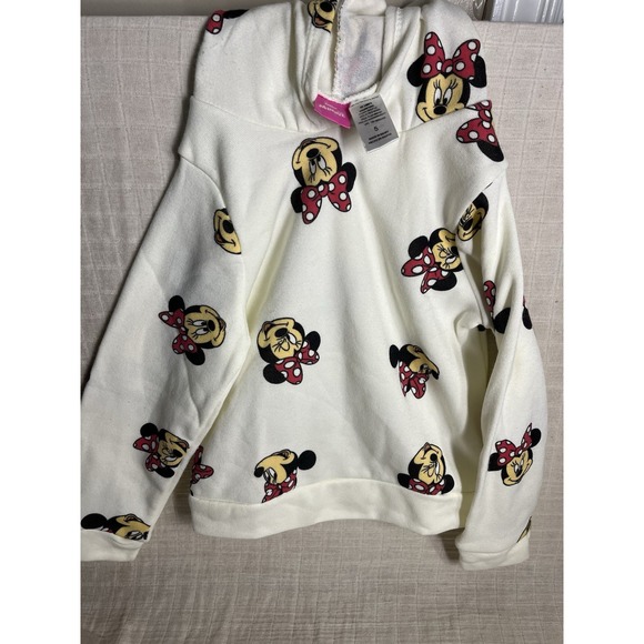 Minnie Mouse Disney Junior size 5 longsleeve sweatshirt‎ hoodie Girls Cream - Picture 1 of 3